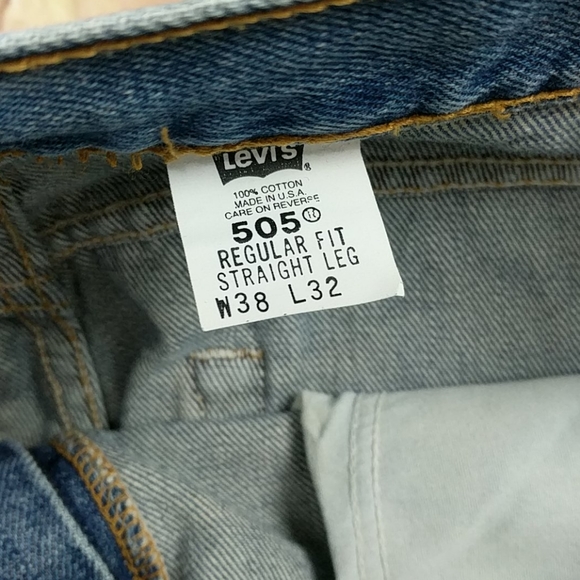 Levis 505 Vintage 90's Made in USA Denim Jeans 35" Waist 31" Inseam - Picture 7 of 8